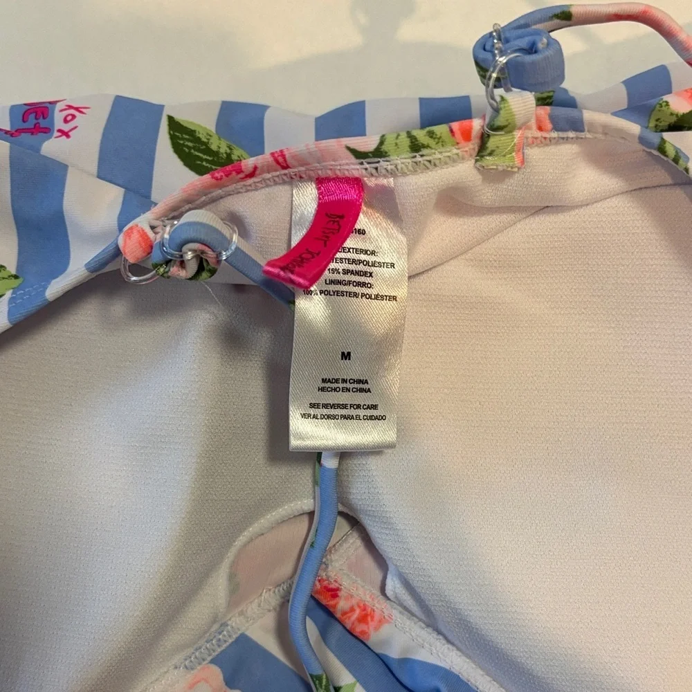 Betsey Johnson size‎ medium Floral Striped women’s Swimsuit